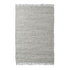 Flicken-Teppich 100% Baumwolle | Waschbarer Fleckerl mit Fransen | Grau